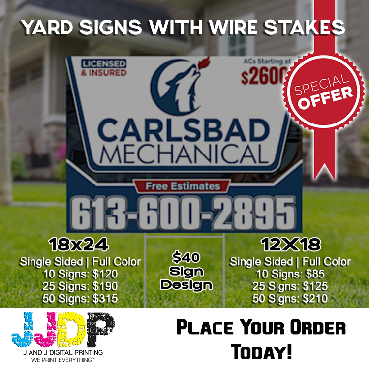 YARD SIGNS WITH WIRE STAKES